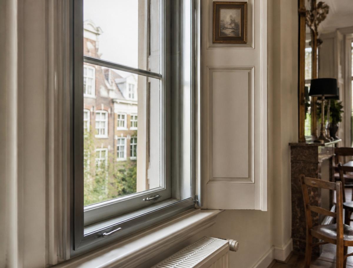 Voorzetraam in een klassiek Nederlands interieur